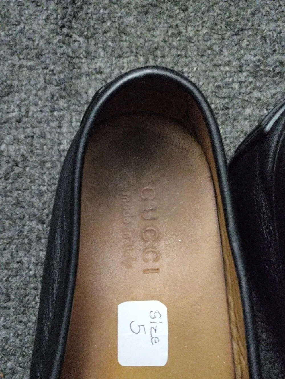 Gucci GG Black Embossed Leather Penny Loafers
